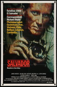 5r768 SALVADOR 1sh 1986 James Woods, James Belushi, directed by Oliver Stone!