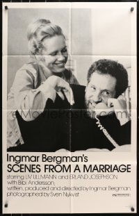 5r777 SCENES FROM A MARRIAGE 1sh 1974 Ingmar Bergman, Liv Ullmann, Erland Josephson