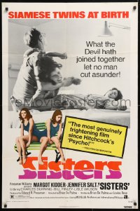 5r803 SISTERS 1sh 1973 Brian De Palma, Margot Kidder is a set of conjoined twins!