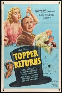 5r908 TOPPER RETURNS 1sh 1941 Joan Blondell, Roland Young, Billie Burke, Eddie Anderson, Hal Roach!