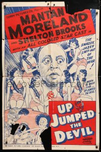 5r923 UP JUMPED THE DEVIL 1sh 1941 Mantan Moreland & Shelton Brooks, Toddy all-black cast!