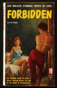 5s082 FORBIDDEN paperback book 1952 her strange paths of love led her to the brink of degradation!
