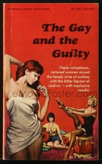 5s085 GAY & THE GUILTY paperback book 1966 voluptuous tortured women mixed ecstasy with sadism!