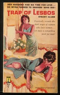 5s096 TRAP OF LESBOS paperback book 1962 reveals the dark urges of women who love women!