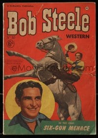 5s023 BOB STEELE #50 English comic book 1951 the cowboy western hero in Six-Gun Menace!