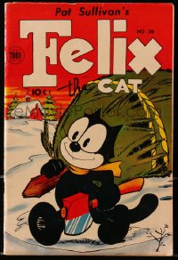 5s041 FELIX THE CAT #38 comic book 1953 Pat Sullivan's cartoon kitty carrying Christmas tree!
