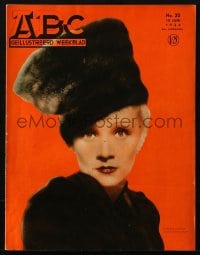 5s107 ABC Belgian magazine June 10, 1934 cover portrait of Marlene Dietrich in The Scarlet Empress!