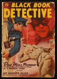 5s131 BLACK BOOK DETECTIVE magazine August 1947 a new Black Bat mystery novel, great cover art!