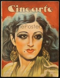 5s147 CINEARTE Brazilian magazine August 21, 1929 great cover art of beautiful Gracia Morena!