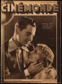 5s177 CINEMONDE French magazine November 7, 1929 cover portrait of Bessie Love & Charles King!