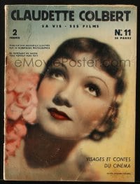 5s187 CLAUDETTE COLBERT French magazine April 10, 1937 cool illustrated biography of the actress!