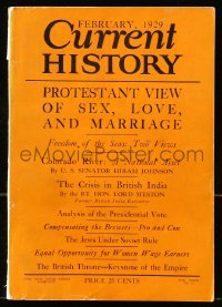 5s199 CURRENT HISTORY magazine February 1929 protestant view of sex, love & marriage!