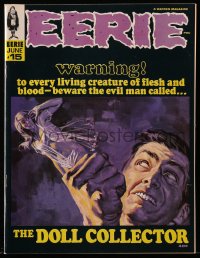 5s210 EERIE #15 magazine June 1968 Vic Prezio cover art of the evil man called The Doll Collector!