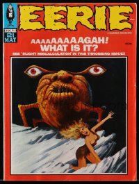 5s209 EERIE #21 magazine May 1968 Vic Prezio art of wacky giant monster & terrified sexy woman!