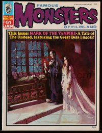 5s247 FAMOUS MONSTERS OF FILMLAND #61 magazine Jan 1970 Peter Green cover art, Mark of the Vampire!