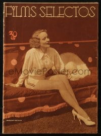 5s262 FILMS SELECTOS #312 Spanish magazine 1930s great cover portrait of Marlene Dietrich!