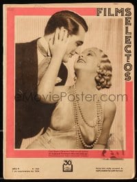 5s267 FILMS SELECTOS Spanish magazine Sep 1, 1934 Cary Grant & Genevieve Tobin in Kiss & Make-Up!