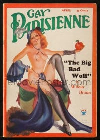5s276 GAY PARISIENNE magazine April 1934 sexy cover art by Peter Driben + nude images inside!