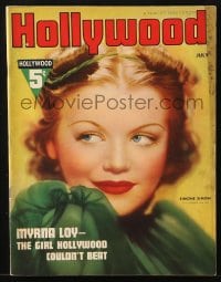 5s291 HOLLYWOOD magazine July 1937 great close up cover portrait of sexy Simone Simon!