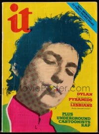 5s308 IT English magazine March 9, 1972 cover portrait of smoking Bob Dylan, underground comix!