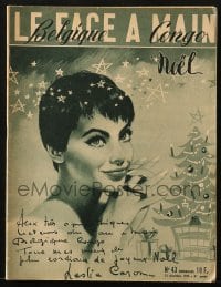 5s336 LE FACE A MAIN French magazine December 15, 1955 great cover art of Leslie Caron!