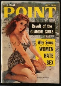5s361 MALE POINT OF VIEW digest magazine July 1956 sexy Barbara Goodman, why some women hate sex!