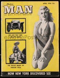 5s372 MODERN MAN magazine April 1956 sexy Jayne Mansfield on cover, How New York Discovered Sex!
