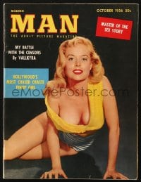 5s374 MODERN MAN magazine October 1956 cover & centerfold of sexy Betty Brosmer by Keith Bernard!