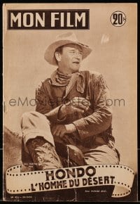 5s395 MON FILM French magazine October 20, 1954 great cover portrait of John Wayne in Hondo!