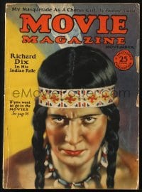 5s421 MOVIE MAGAZINE vol 1 no 3 magazine Nov 1925 cover art of Native American Richard Dix by Sielke!