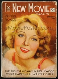 5s429 NEW MOVIE MAGAZINE magazine January 1931 cover art of Dorothy Mackaill by Jules Erbit!