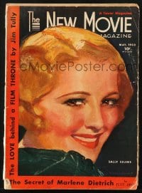 5s433 NEW MOVIE MAGAZINE magazine May 1933 great cover art of Sally Eilers by McClelland Barclay!