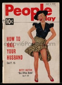 5s456 PEOPLE TODAY digest magazine July 2, 1952 cover portrait of Betty Hutton, Box Office Bomb!