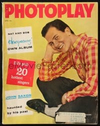 5s486 PHOTOPLAY magazine April 1958 great cover portrait of smiling Pat Boone by Dick Litwin!