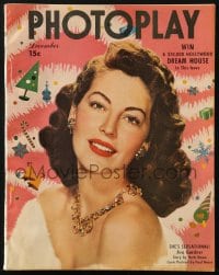 5s477 PHOTOPLAY magazine December 1948 cover portrait of beautiful Ava Gardner by Paul Hesse!