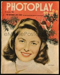 5s478 PHOTOPLAY magazine December 1949 great cover portrait of Ingrid Bergman by Otto Storch!