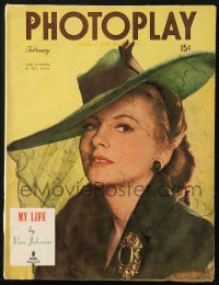5s474 PHOTOPLAY magazine February 1945 great cover portrait of Joan Fontaine by Paul Hesse!