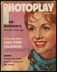 5s488 PHOTOPLAY magazine February 1960 great cover portrait of pretty Debbie Reynolds!