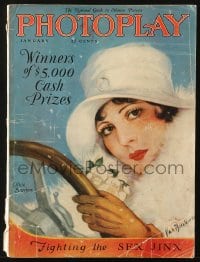 5s461 PHOTOPLAY magazine January 1927 cover art of Olive Borden driving car by Carl Van Buskirk!