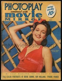 5s464 PHOTOPLAY magazine July 1941 great cover portrait of pretty Dorothy Lamour by Paul Hesse!