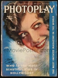 5s462 PHOTOPLAY magazine March 1930 wonderful cover art of Joan Crawford by Earl Christy!