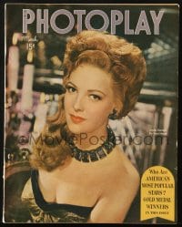 5s476 PHOTOPLAY magazine March 1948 great cover portrait of sexy Linda Darnell by Paul Hesse!