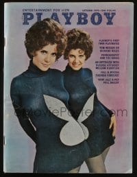 5s508 PLAYBOY magazine October 1970 the first twin Playmates naked in the centerfold, Twins of Evil!