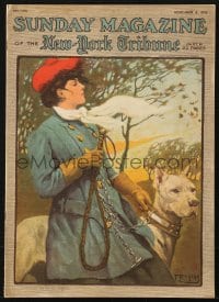 5s585 SUNDAY MAGAZINE magazine November 12, 1905 Frances Rogers cover art of woman & her big dog!