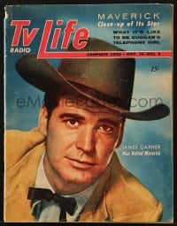 5s615 TV RADIO LIFE magazine November 30, 1957 close up of James Garner, the man behind Maverick!