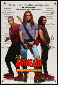 5t022 AIRHEADS style B DS 1sh 1994 rockers Adam Sandler, Brendan Fraser & Steve Buscemi!