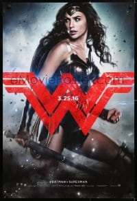 5t092 BATMAN V SUPERMAN teaser DS 1sh 2016 great image of sexiest Gal Gadot as Wonder Woman!