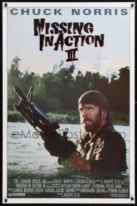 5t144 BRADDOCK: MISSING IN ACTION III int'l 1sh 1988 great image of Chuck Norris w/ M-60 machine gun