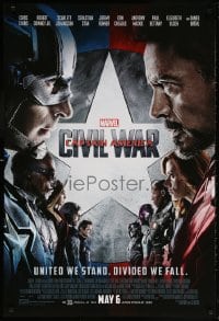 5t163 CAPTAIN AMERICA: CIVIL WAR advance DS 1sh 2016 Marvel Comics, Chris Evans, Robert Downey Jr.!