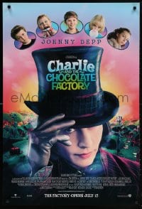 5t178 CHARLIE & THE CHOCOLATE FACTORY int'l advance 1sh 2005 Johnny Depp as Willy Wonka, Tim Burton!